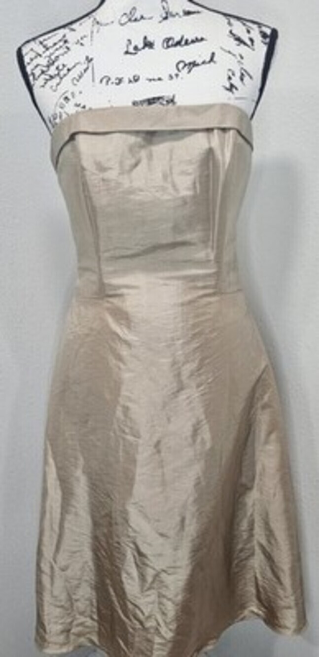 DaVinci Strapless Bandea Cocktail Formal Knee Length Dress Sz 10 Cafe Chocolate - Picture 1 of 13